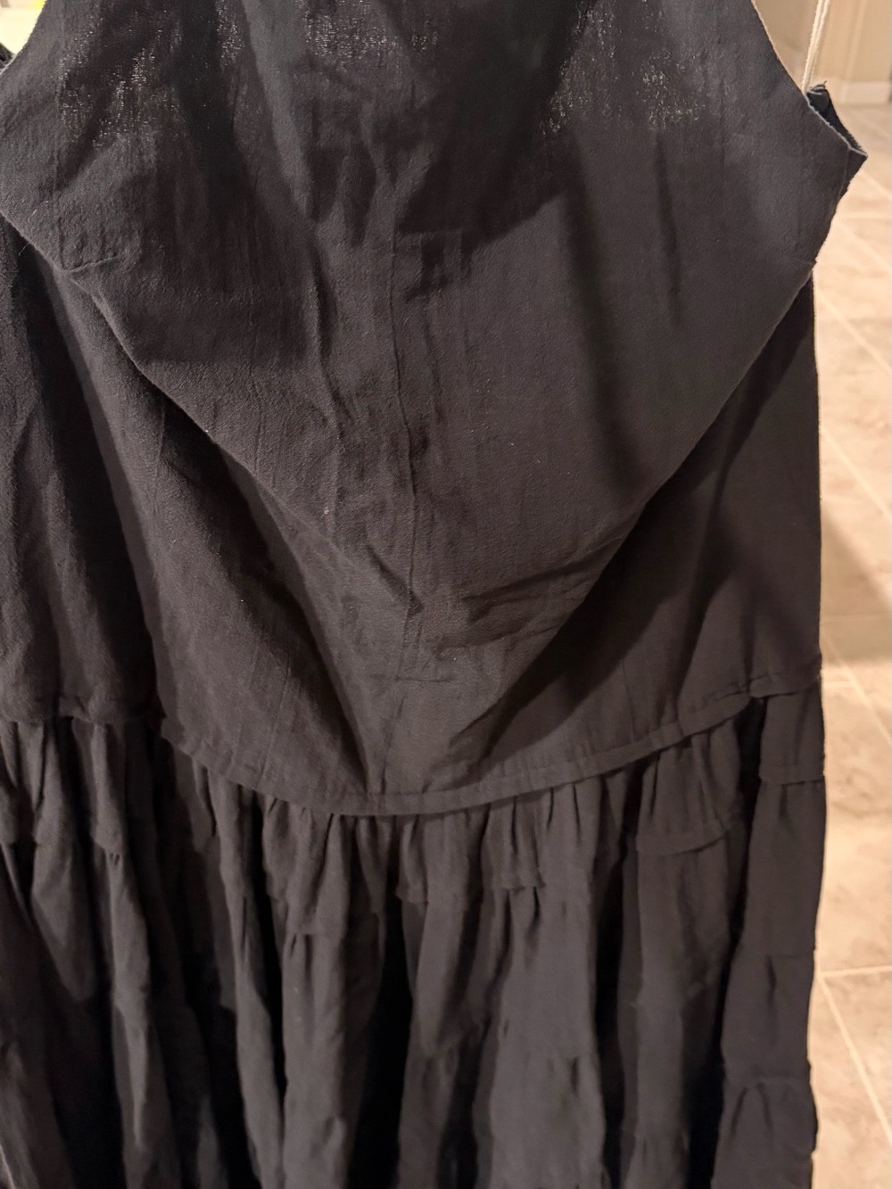 Free People Black Tiered Halter Maxi Dress Size Large - Picture 9 of 11